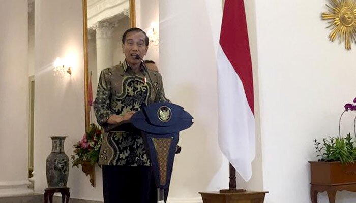 Presiden Jokowi konperensi pers di Istana Bogor, Kamis (22/8)/2019 petang. (setneg)