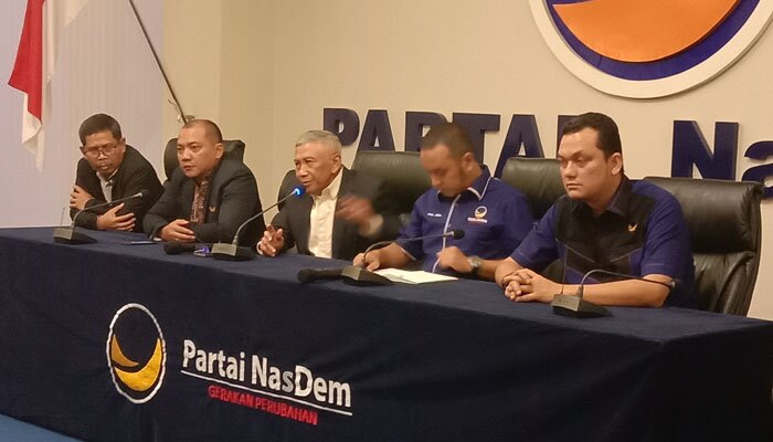 Partai NasDem saat memaparkan pembukaan pendaftaran PIlkada S:serentak 2020. (rizal)