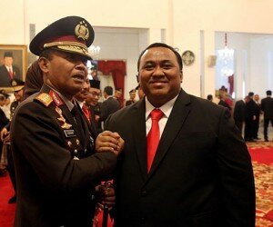 Presiden Konfederasi Serikat Pekerja Seluruh Indonesia (KSPSI), Andi Gani Nena Wea bersama Kapolri, Jenderal Idham Azis. (ist)