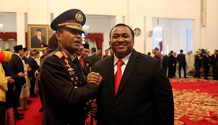 Presiden Konfederasi Serikat Pekerja Seluruh Indonesia (KSPSI), Andi Gani Nena Wea bersama Kapolri, Jenderal Idham Azis. (ist)