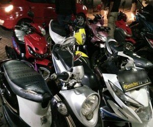 Puluhan motor diduga bodong diangkat anggota dalam patroli Cipkon (angga)