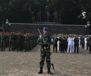 Upacara Hari Pahlawan di Lapangan Apel B-3 Mabes TNI Cilangkap, Jakarta Timur, Minggu (10/11/2019).(Ist)