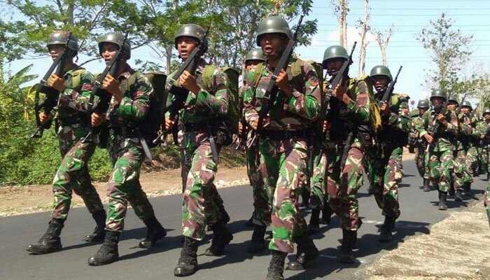 Prajurit Yonif Mekanis Raider 413 Bremoro Kostrad, latihan Peleton Beranting.(ist)