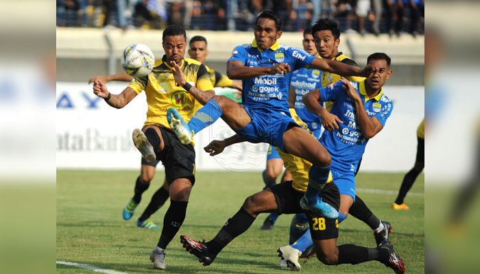 Laga Persib melawan Barito Putra di Stadion Si Jalak Harupat, Bandung. (twitter @persib)