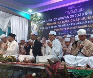 Suasana wisuda tahfidz Alquran di PP Nurul Quran, Bekasi. (chotim)