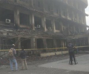 Kondisi SMK Yadika setelah terbakar.(saban)