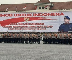 Apel Gelar pasukan Operasi Aman Nusa II 2019 di Lapangan Korbrimob Kelapa Dua Depok. (angga)