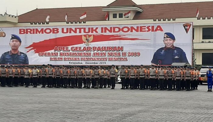 Apel Gelar pasukan Operasi Aman Nusa II 2019 di Lapangan Korbrimob Kelapa Dua Depok. (angga)