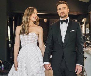 Justin Timberlake bersama istri, Jessica Biel. (ist)