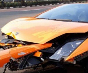 Lamborghini milik pelaku penodongan pelajar ternaya plat mobilnya palsu.(ist)