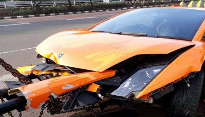 Lamborghini tersangka penodong senjata api ke dua pelajar. (ist)