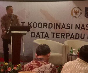 Mensos Juliari P. Batubara saat membuka Rapat Kerja Nasional Verifikasi dan Validasi Data Terpadu Kesejahteraan Sosial di Jakarta, Selasa (10/12/2019)..(tri)