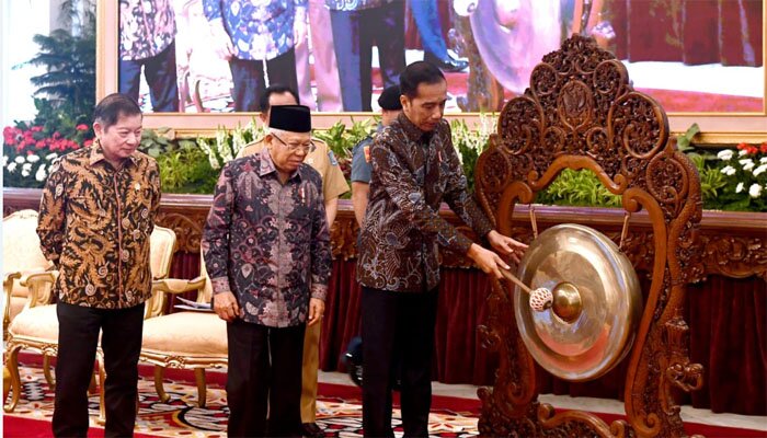 Presiden Jokowi saat membuka Musyawarah Perencanaan Pembangunan Nasional (Musrenbangnas) Rencana Pembangunan Jangka Menengah Nasional (RPJMN) 2020-2024 di Istana Negara, Senin (16/12).(ist)