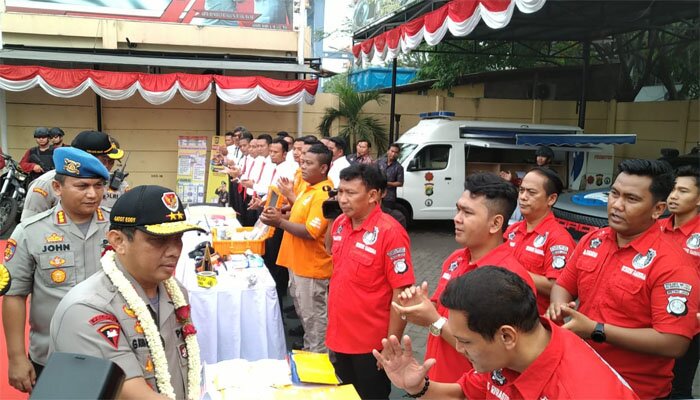 Kapolda Metro Jaya, Irjen Gatot Eddy Pramono saat peluncuran aplikasi MPOK di Markas Polres Pelabuhan Tanjung Priok, Jakarta Utara.(yahya)