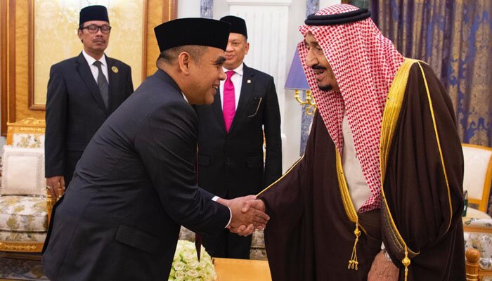 Raja Salman menerima rombongan pimpinan MPR RI.(ist)