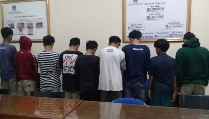 9 Remaja yang ditangkap saat akan tawuran di Menteng, Jakarta Pusat.(silaen)