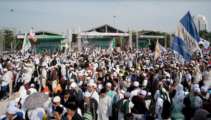 Reuni 212 di kawasan Monas, Senin (2/12/2019). (rihadin)