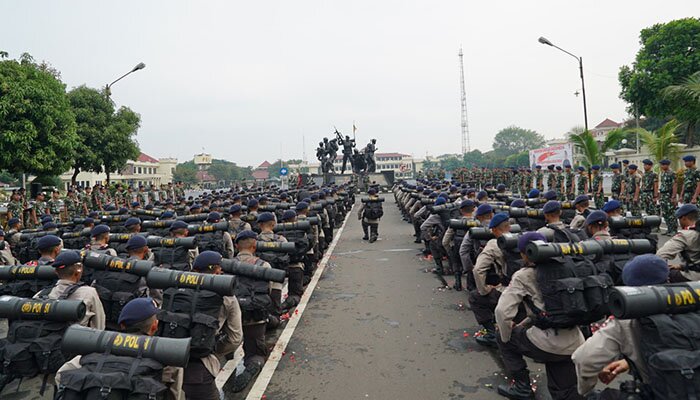 Personel lulusan Tamtama Remaja angkatan 46 di Mako Brimob. (angga)